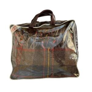 Vintage FARIBO Fluff Loomed Wool Blanket Pak A Robe Carry Case 52x54 PLUS Fringe